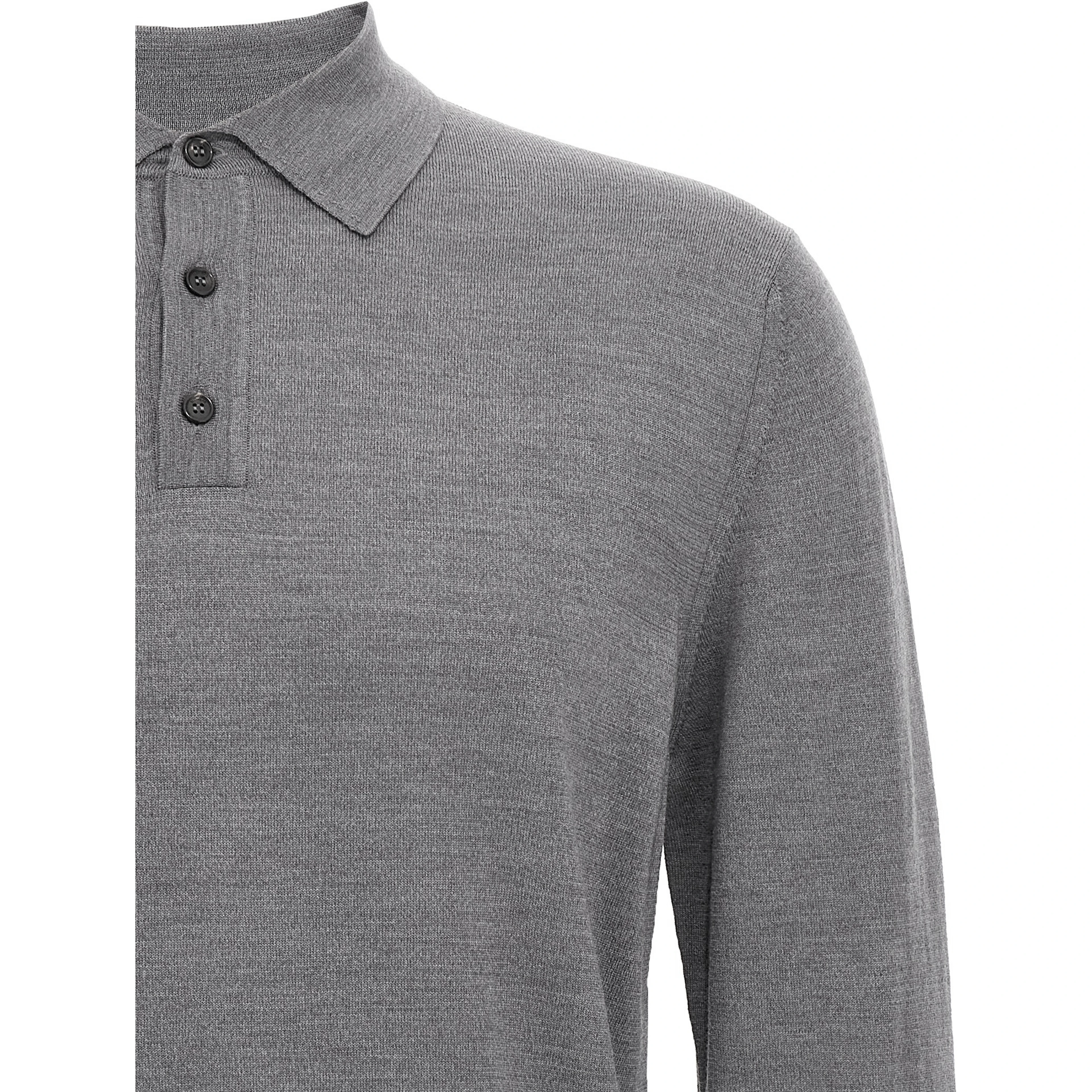 Gray Cashmere Polo Shirt