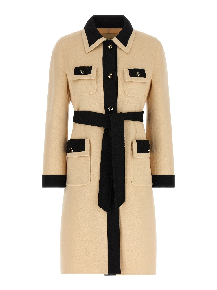 Bicolor Virgin Wool Coat