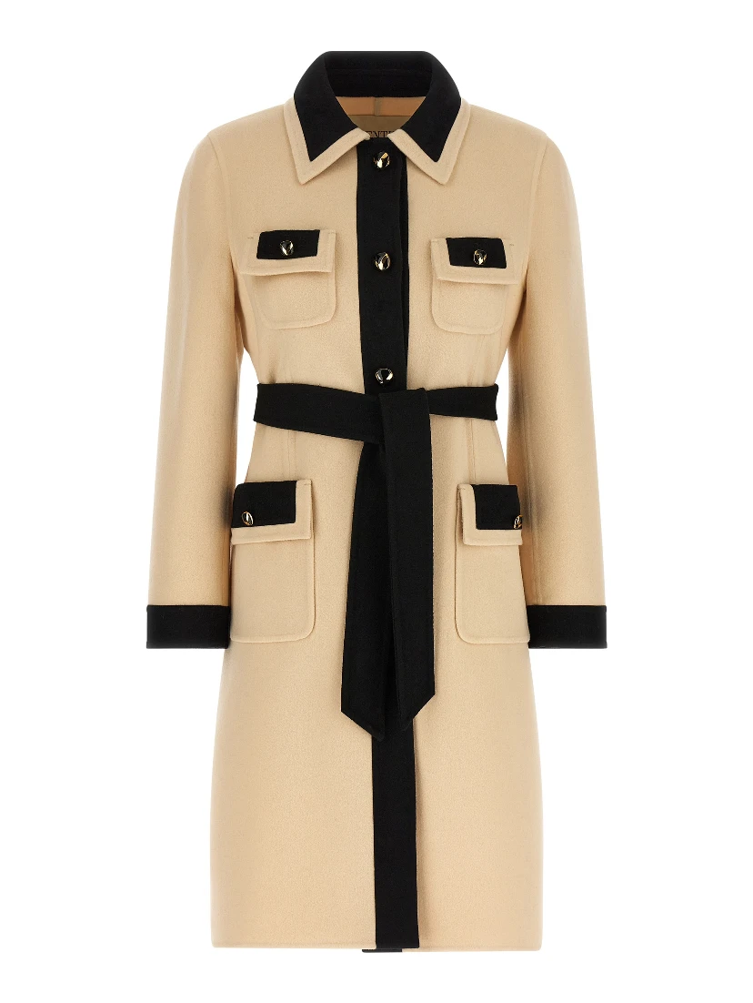 Bicolor Virgin Wool Coat