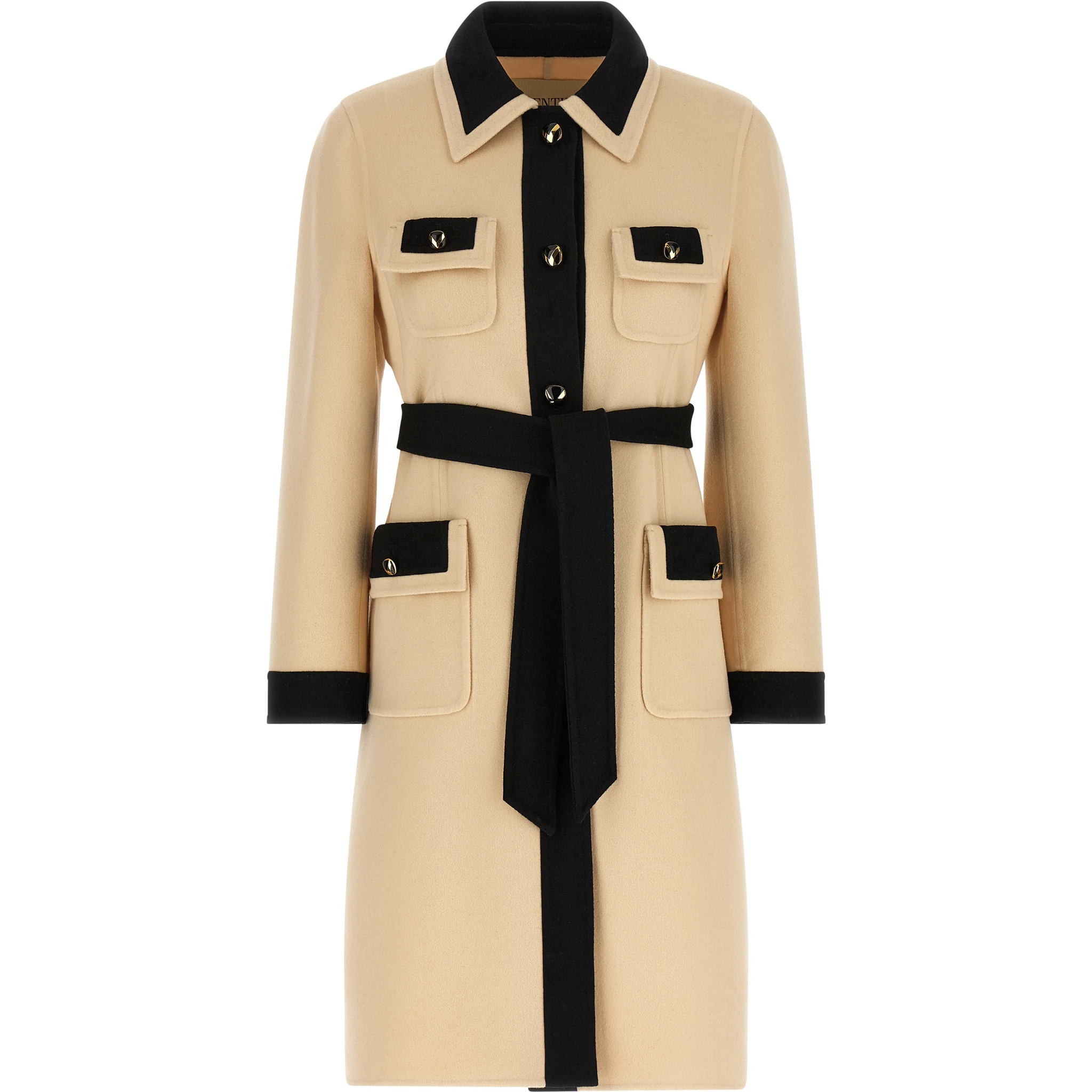 Bicolor Virgin Wool Coat
