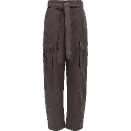 Brown Polyester Cargo Pants