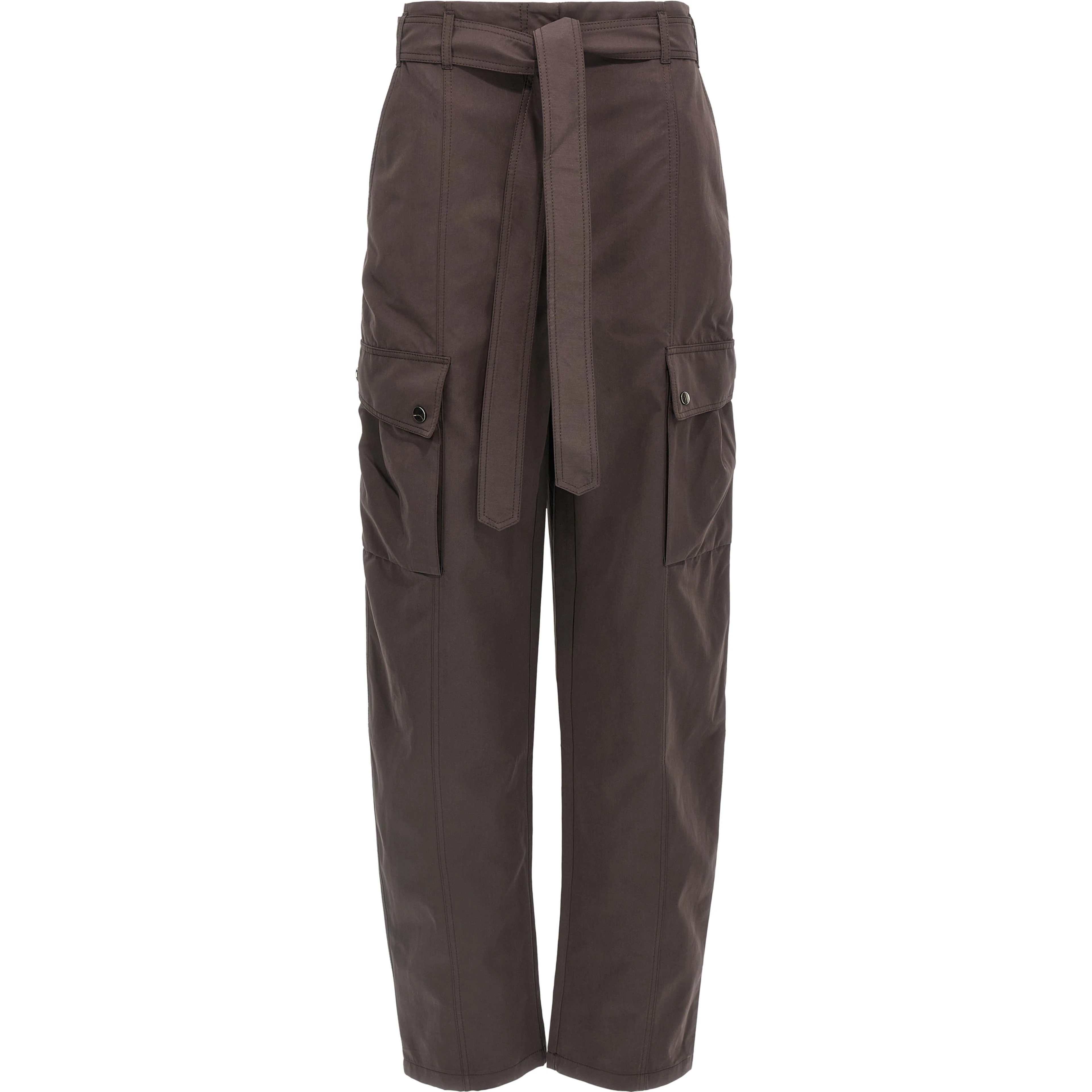 Brown Polyester Cargo Pants