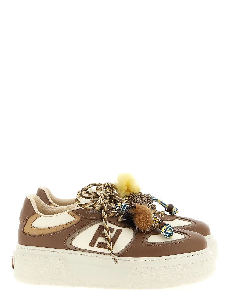 Multicolor Calfskin Platform Sneakers