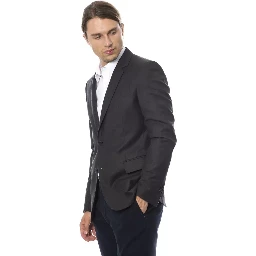 Gray Wool Men Blazer