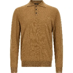 Beige Cashmere Polo Shirt