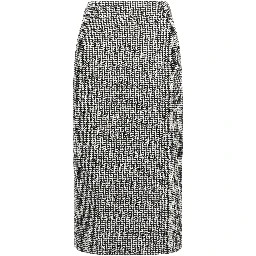 Bicolor Wool Midi Skirt