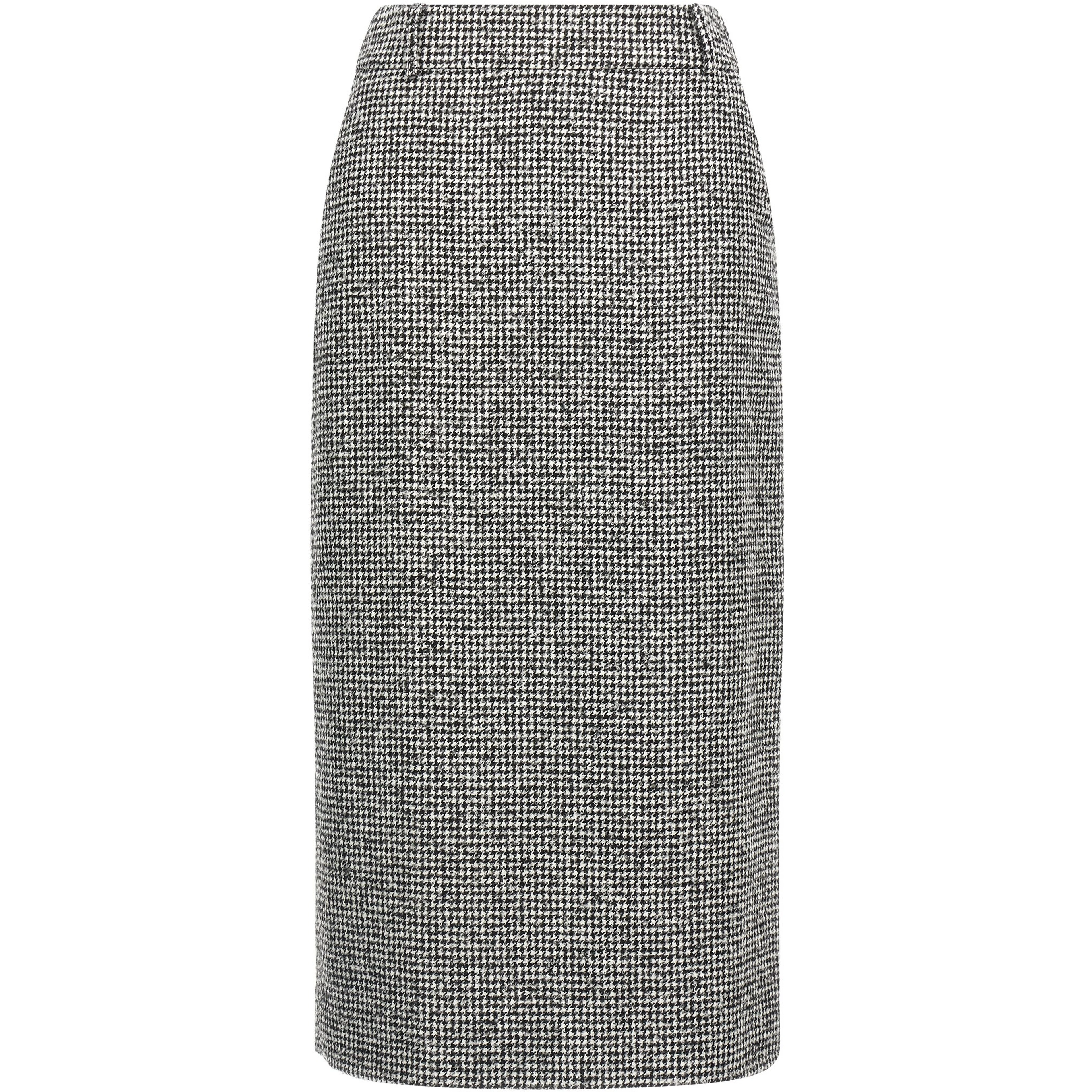 Bicolor Wool Midi Skirt