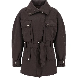 Brown Polyester Parka