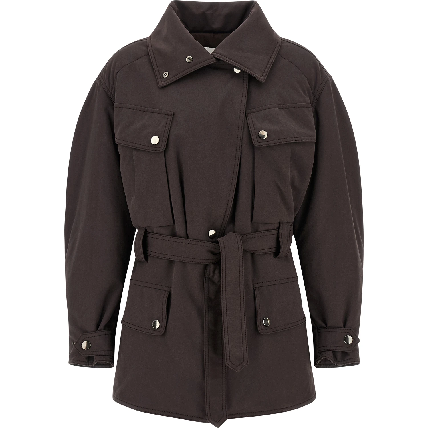Brown Polyester Parka