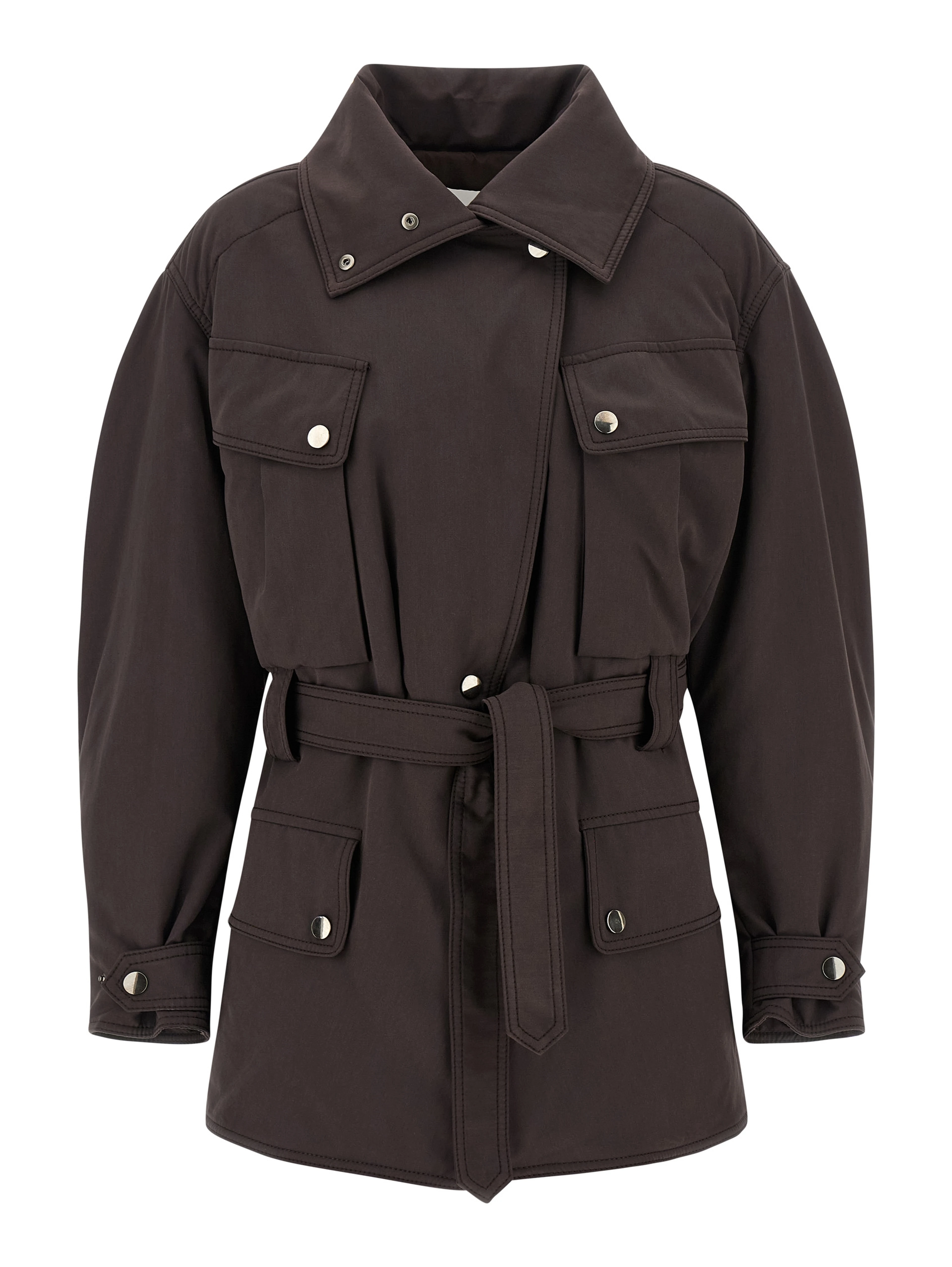 Brown Polyester Parka