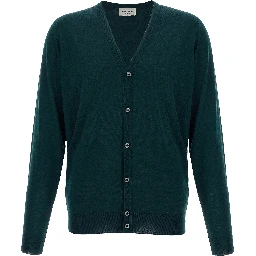 Bicolor Merino Wool Cardigan