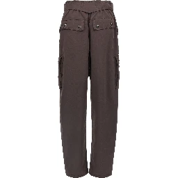 Brown Polyester Cargo Pants