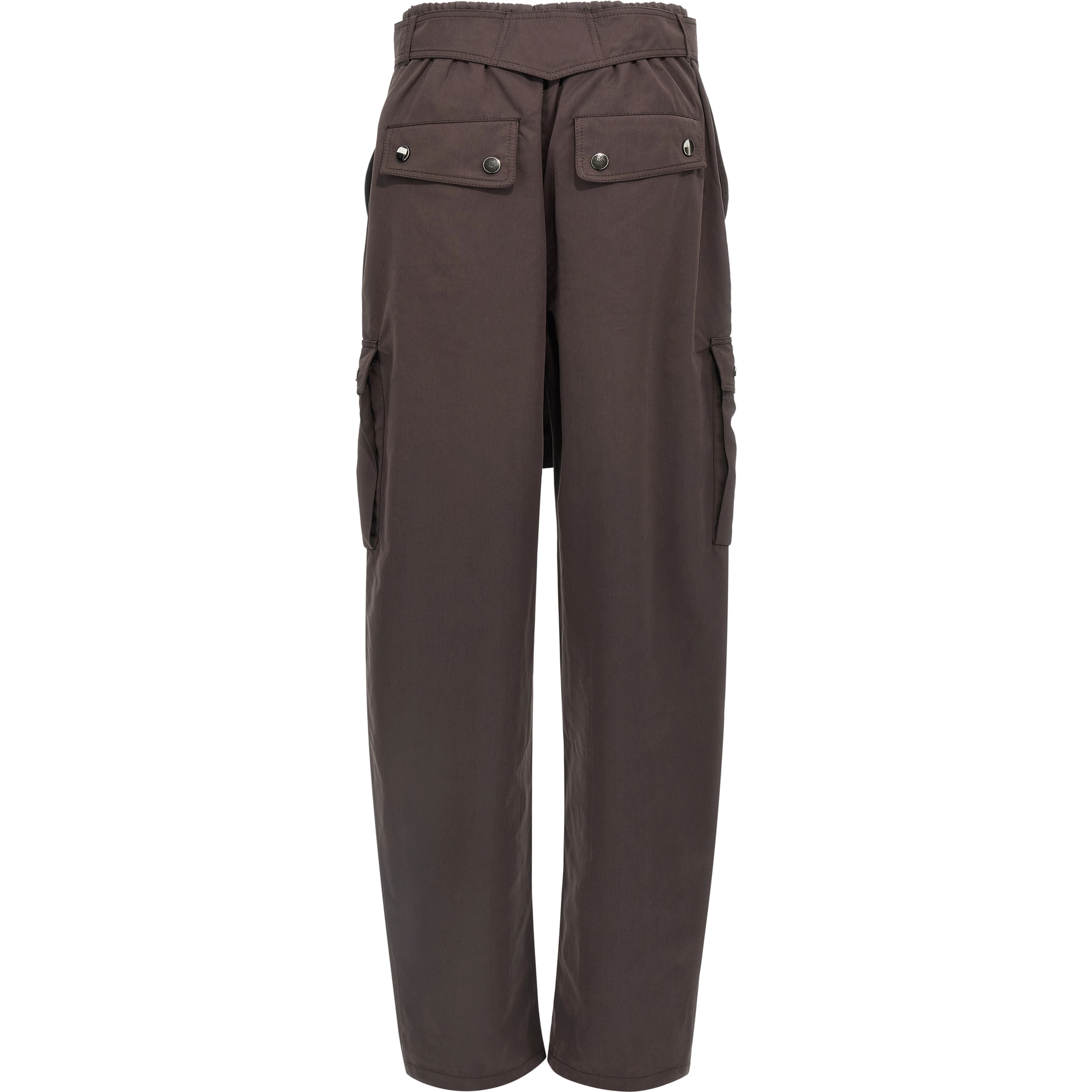Brown Polyester Cargo Pants