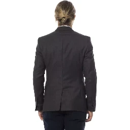 Gray Wool Men Blazer