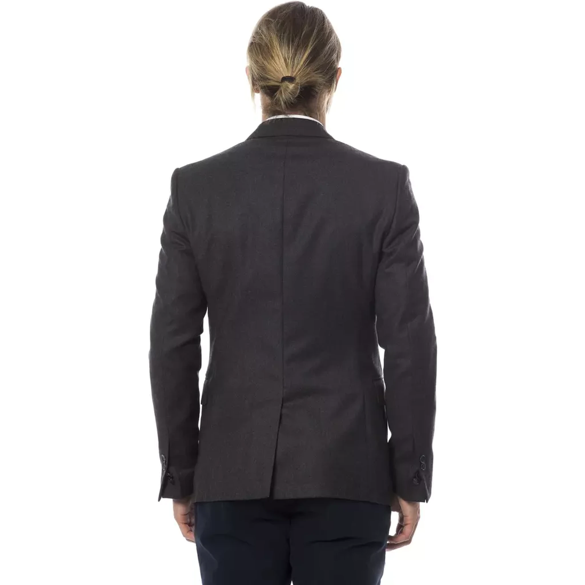 Gray Wool Men Blazer