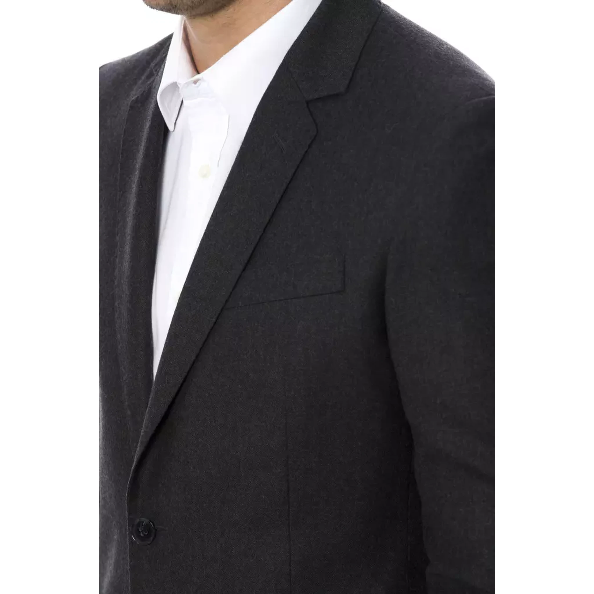 Gray Wool Men Blazer