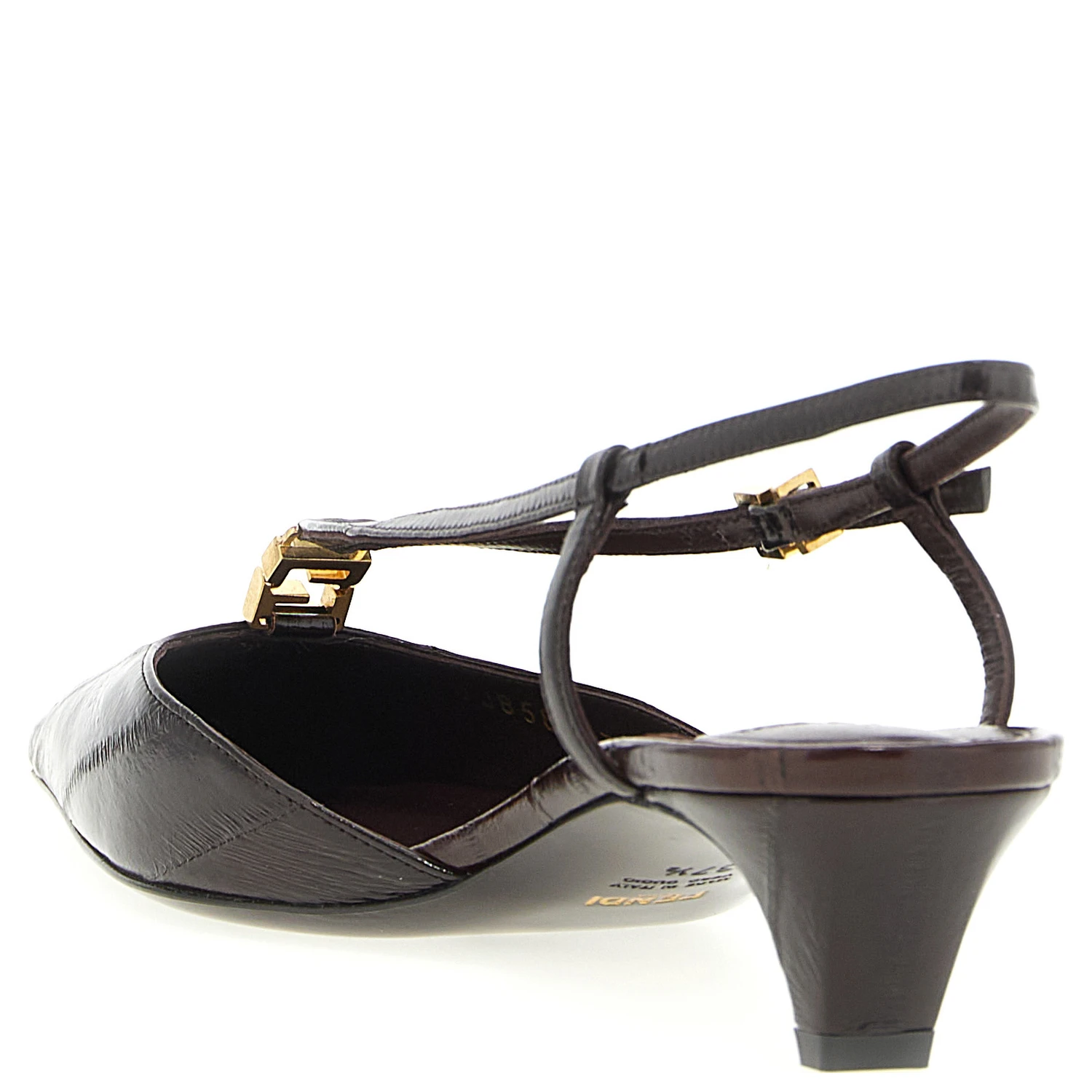 Brown Lamb Leather Mid Heel Pumps