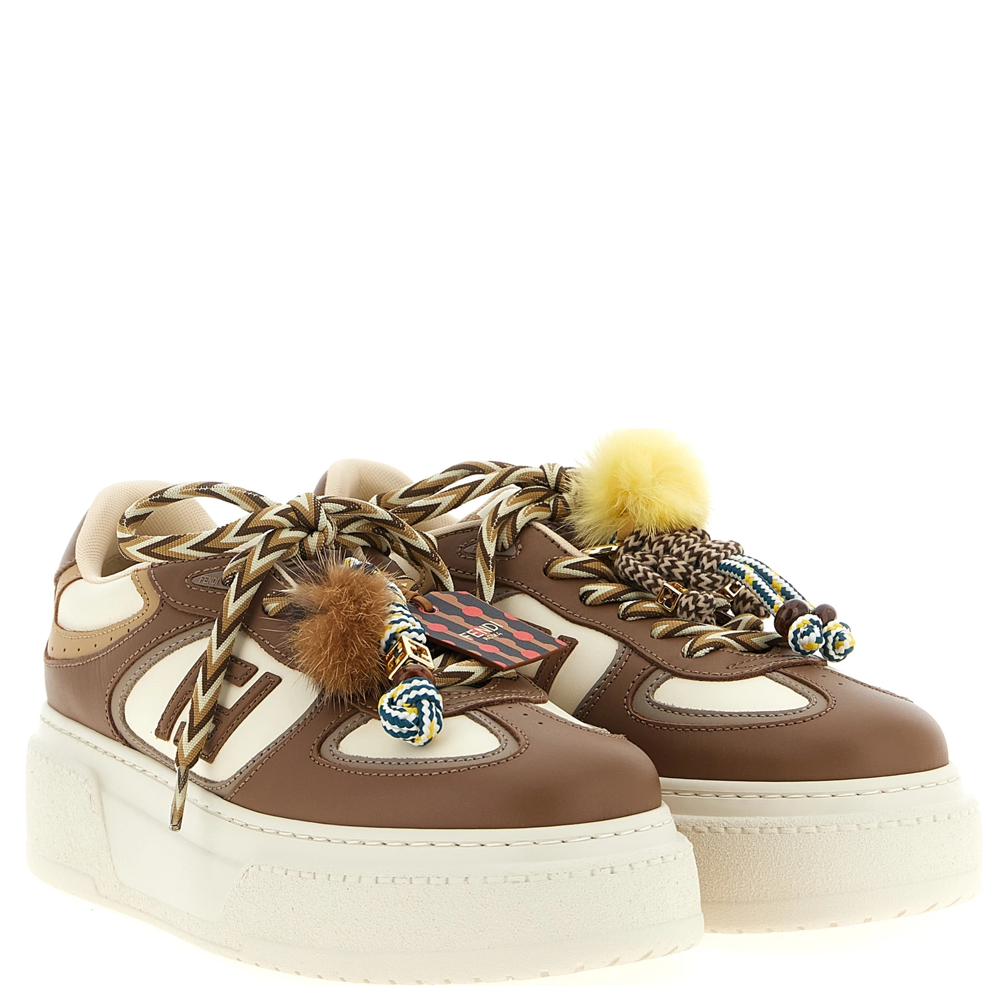 Multicolor Calfskin Platform Sneakers