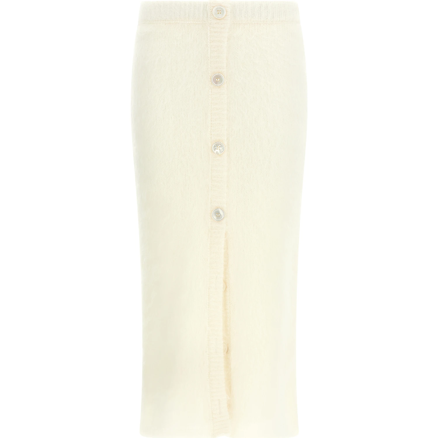 White Other Fibres Midi Skirt