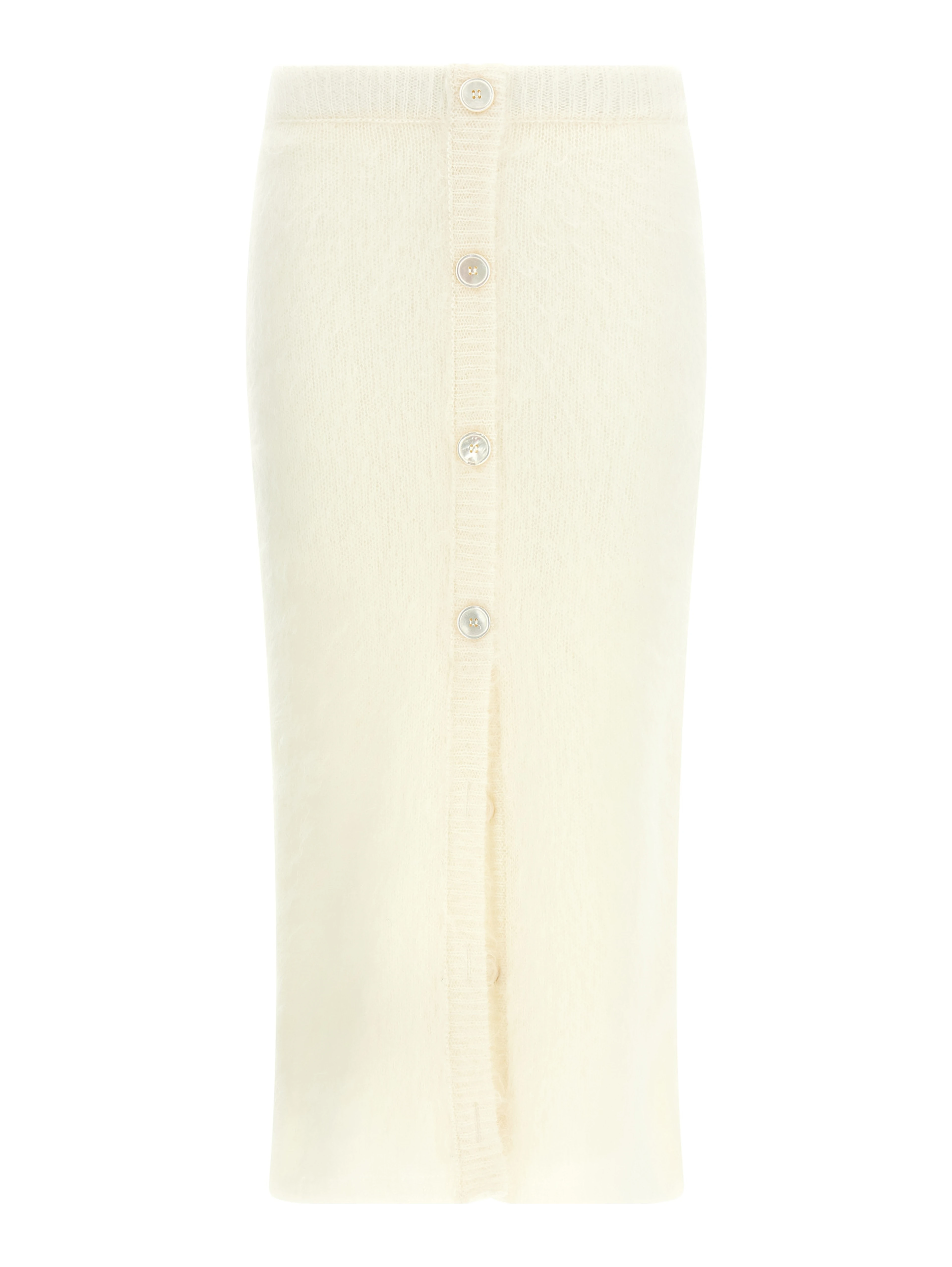 White Other Fibres Midi Skirt