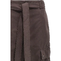 Brown Polyester Cargo Pants