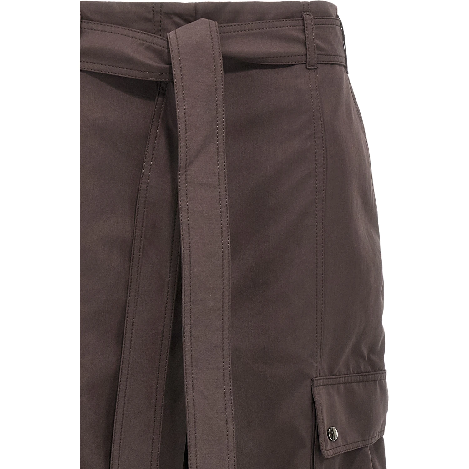 Brown Polyester Cargo Pants