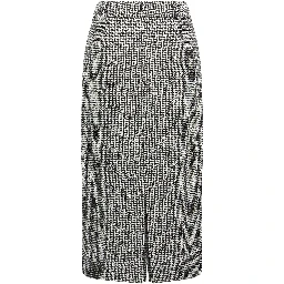 Bicolor Wool Midi Skirt