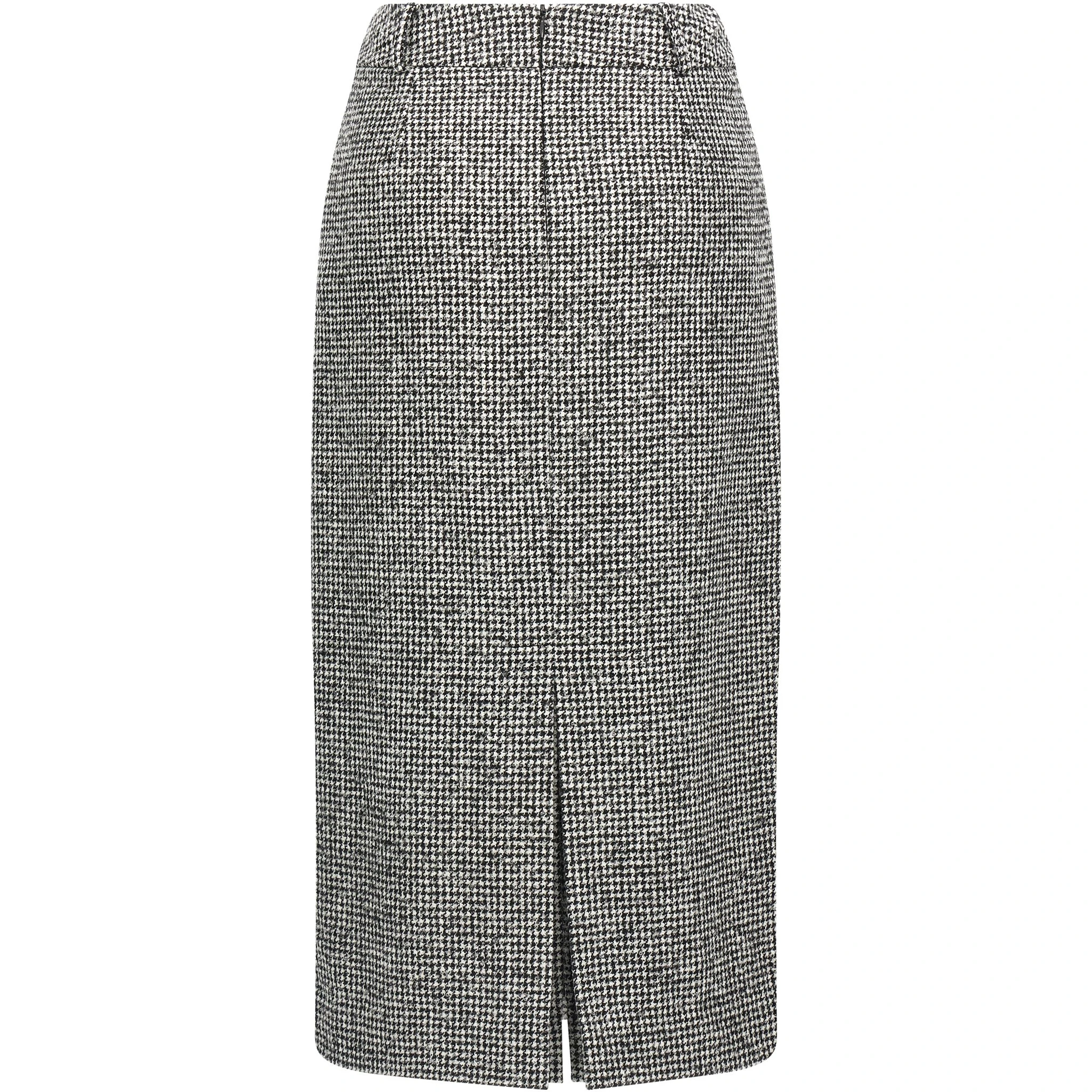 Bicolor Wool Midi Skirt