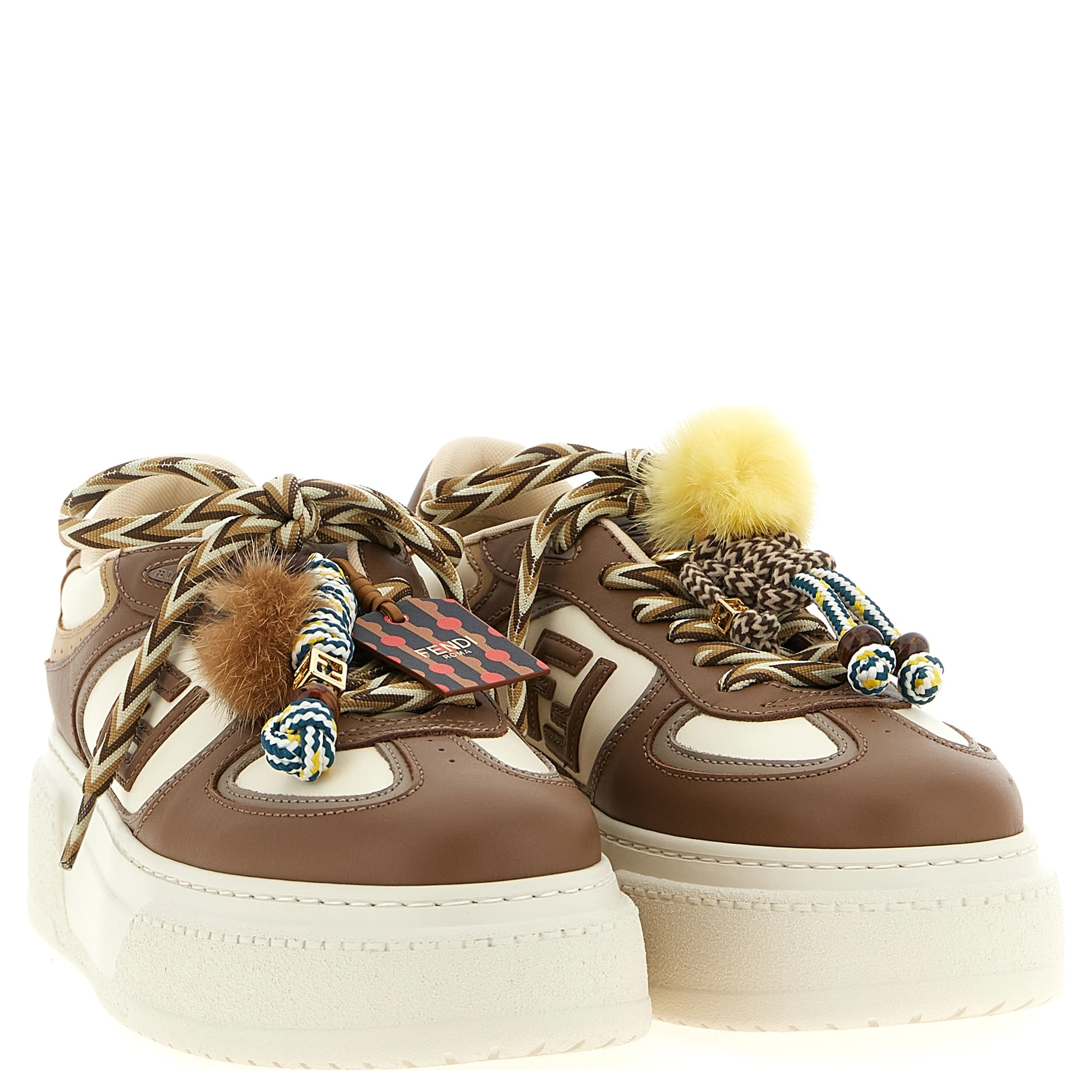 Multicolor Calfskin Platform Sneakers