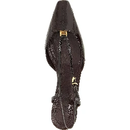 Brown Lamb Leather Mid Heel Pumps