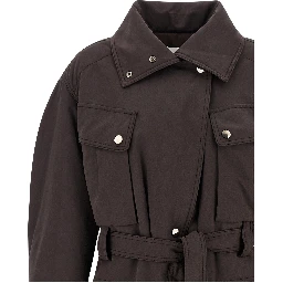 Brown Polyester Parka