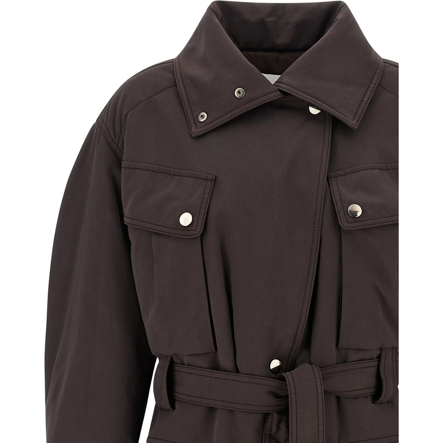Brown Polyester Parka
