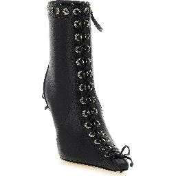 Black Calfskin Ankle Boots