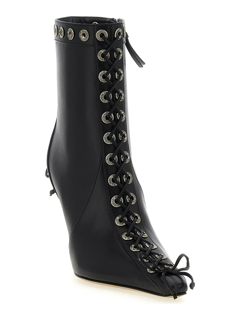 Black Calfskin Ankle Boots