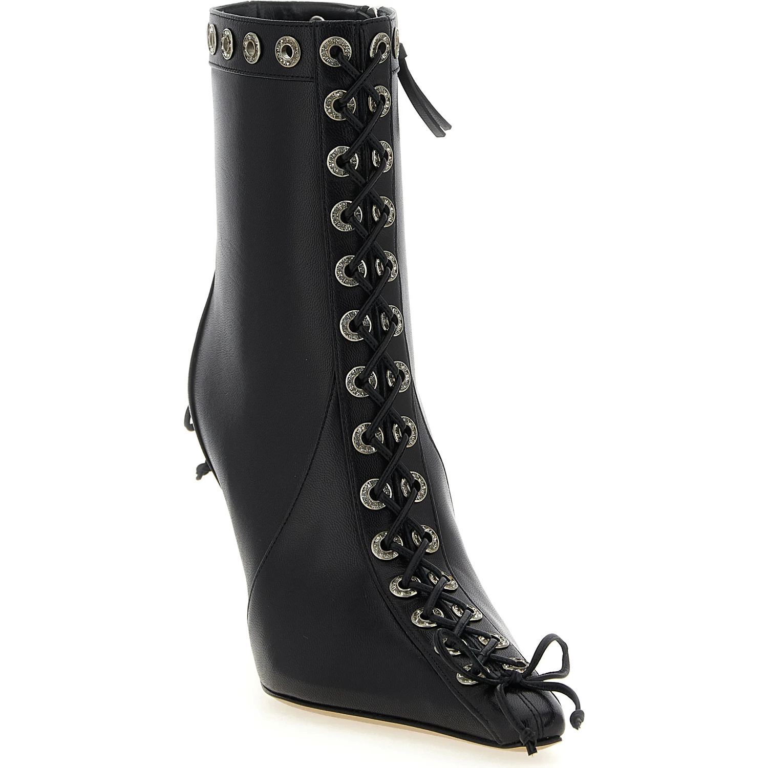 Black Calfskin Ankle Boots