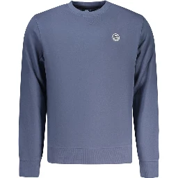Blue Cotton Men Sweatshirt