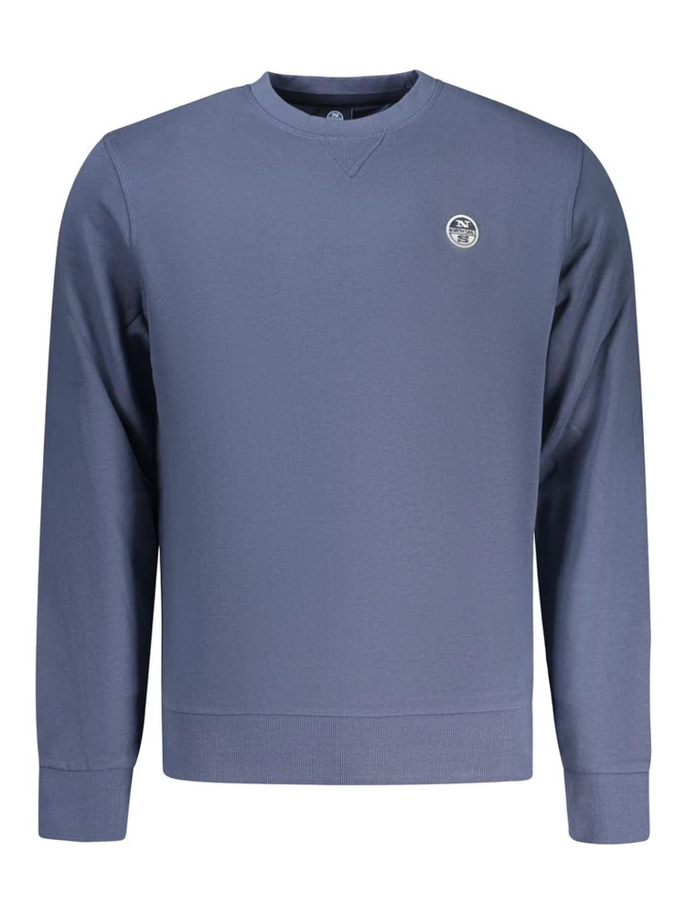 Blue Cotton Men Sweatshirt