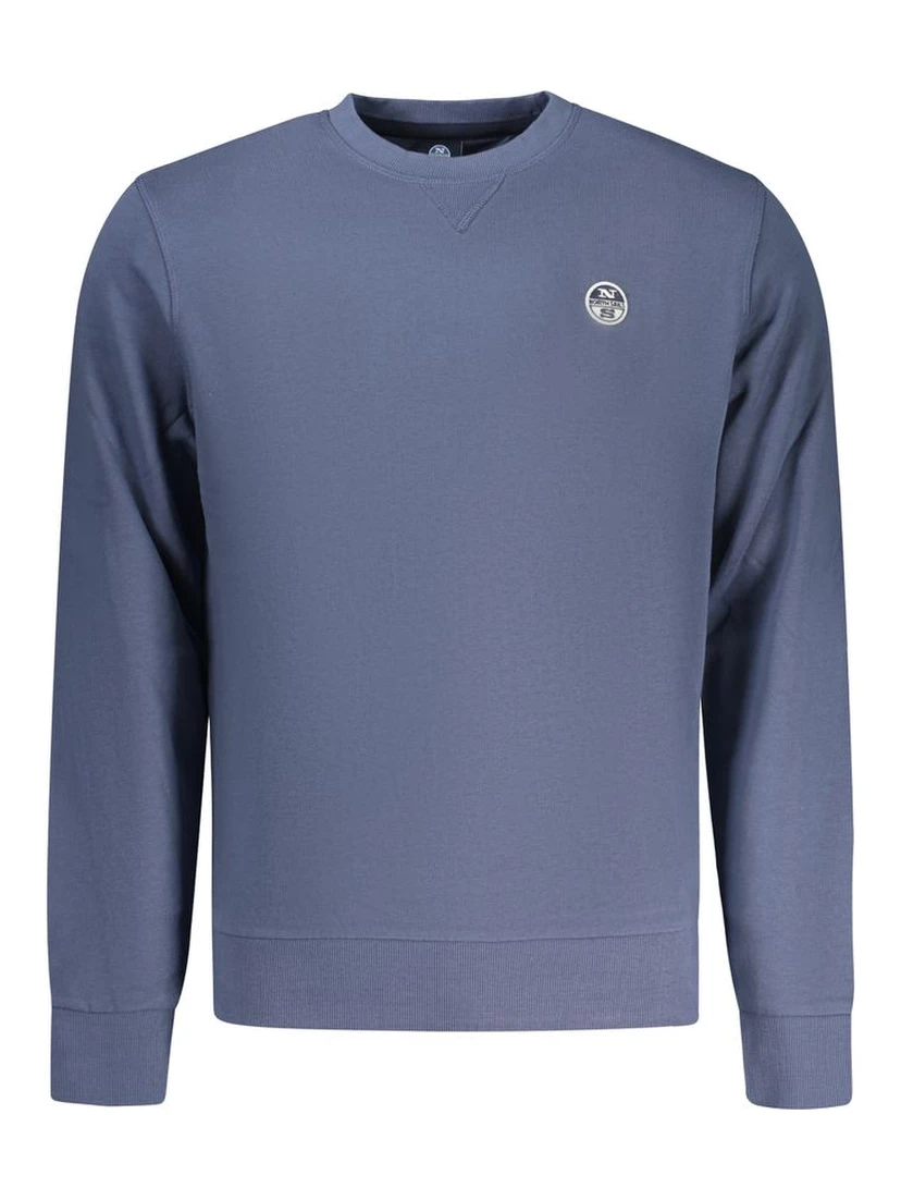 Blue Cotton Men Sweatshirt