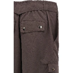 Brown Polyester Cargo Pants