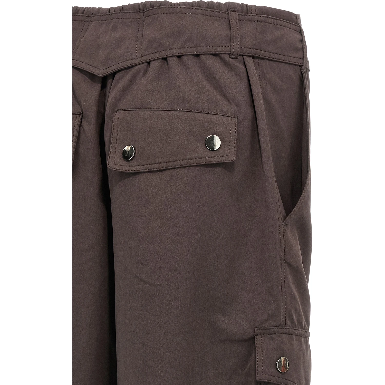 Brown Polyester Cargo Pants