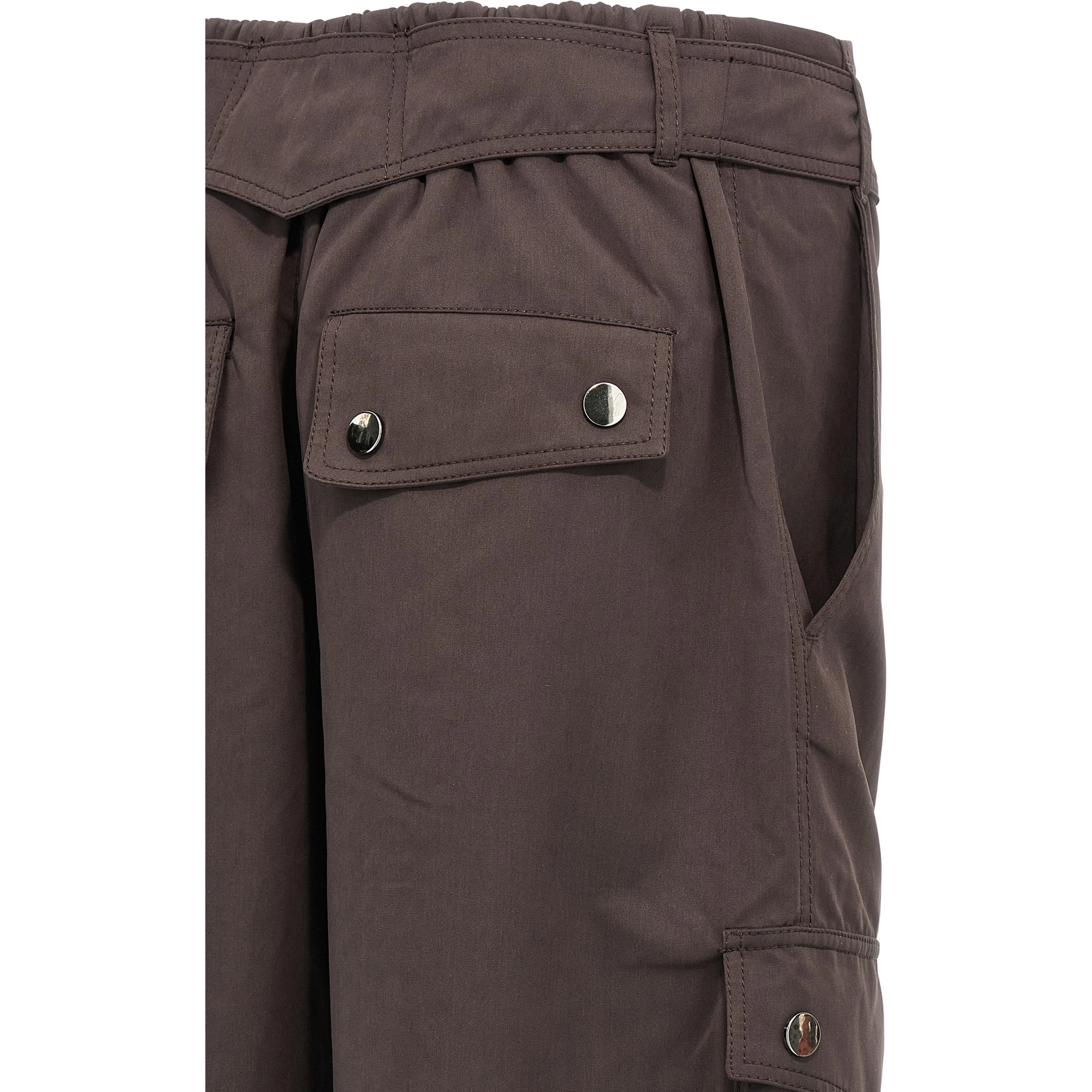 Brown Polyester Cargo Pants