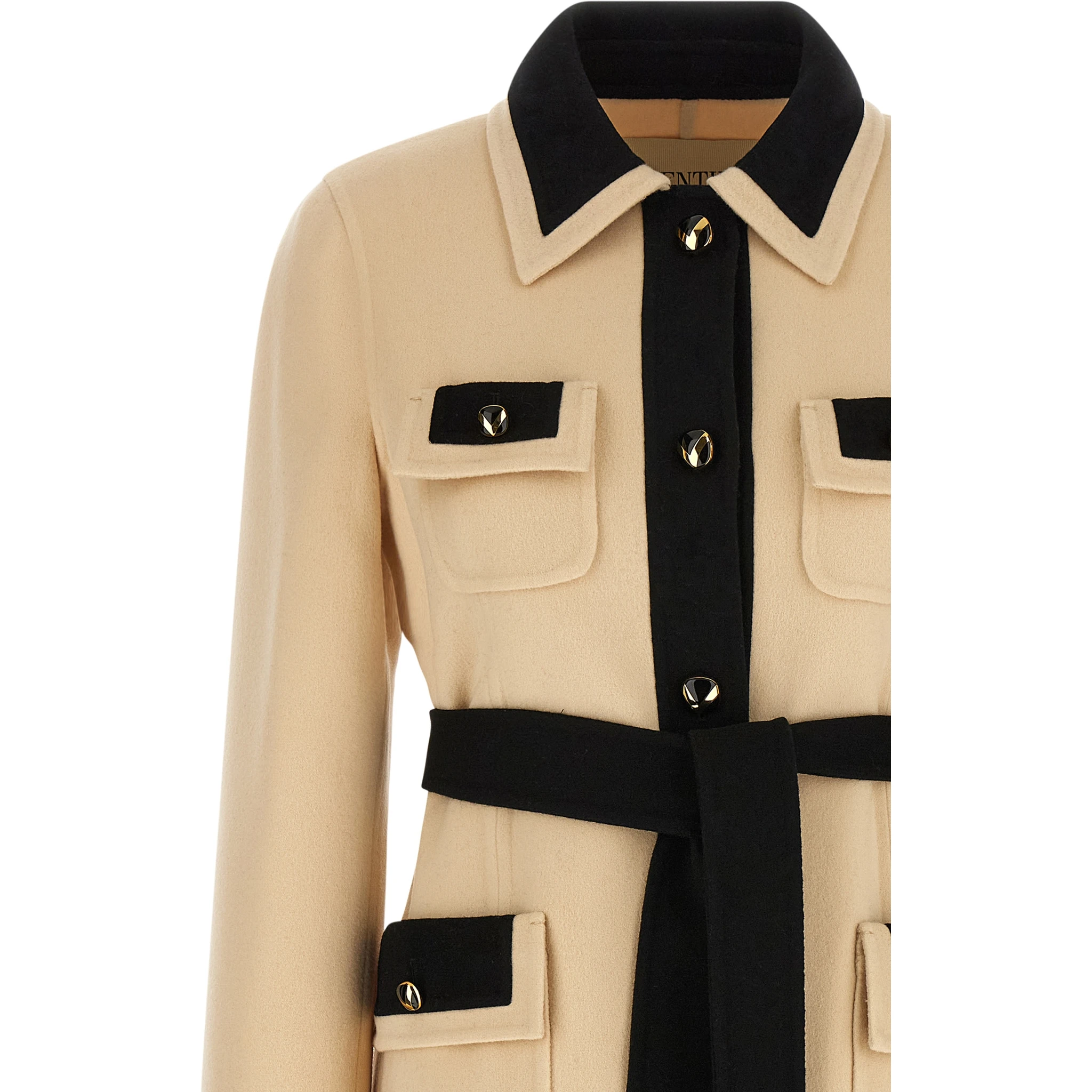 Bicolor Virgin Wool Coat