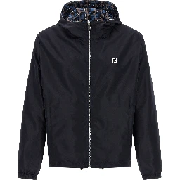 Blue Polyester Shell Jacket