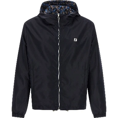 Blue Polyester Shell Jacket