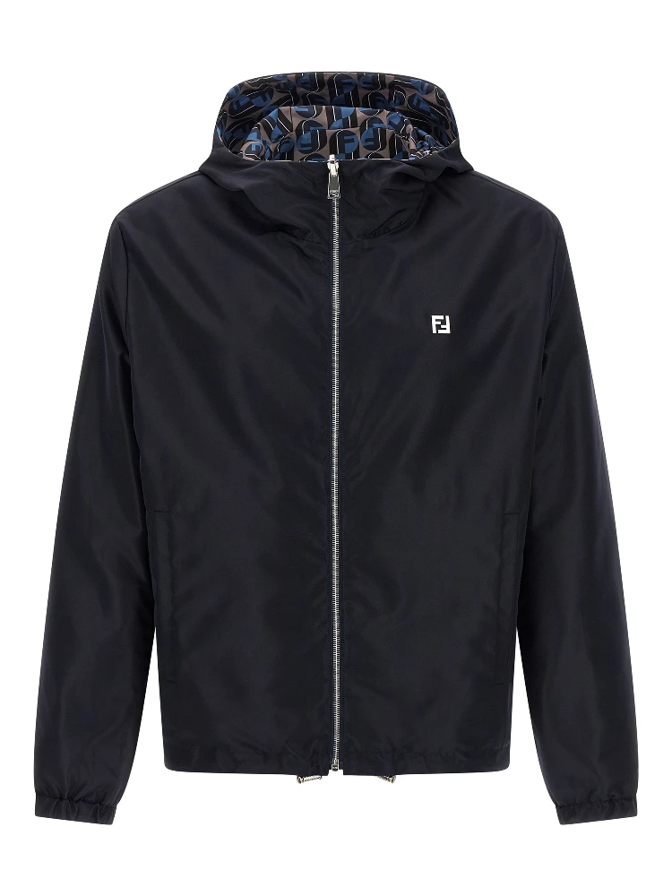 Blue Polyester Shell Jacket
