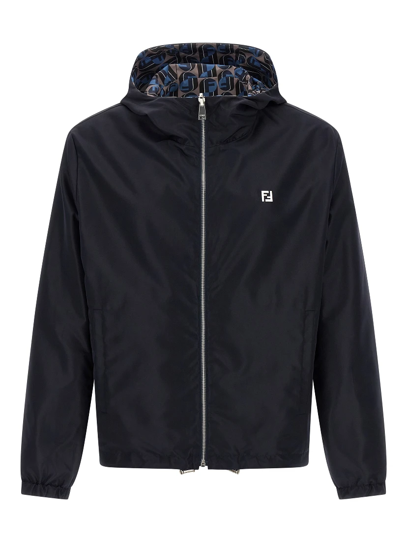 Blue Polyester Shell Jacket