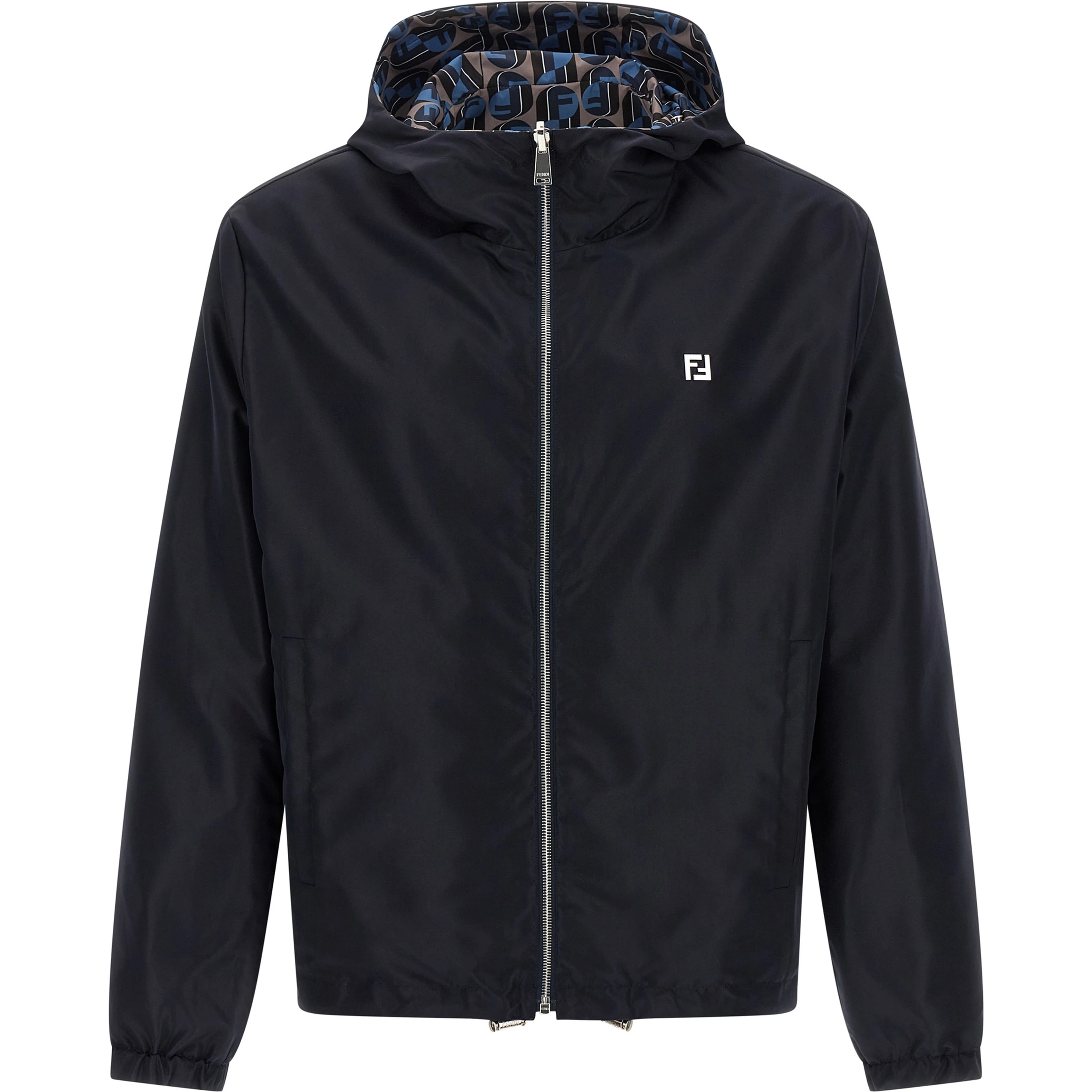 Blue Polyester Shell Jacket