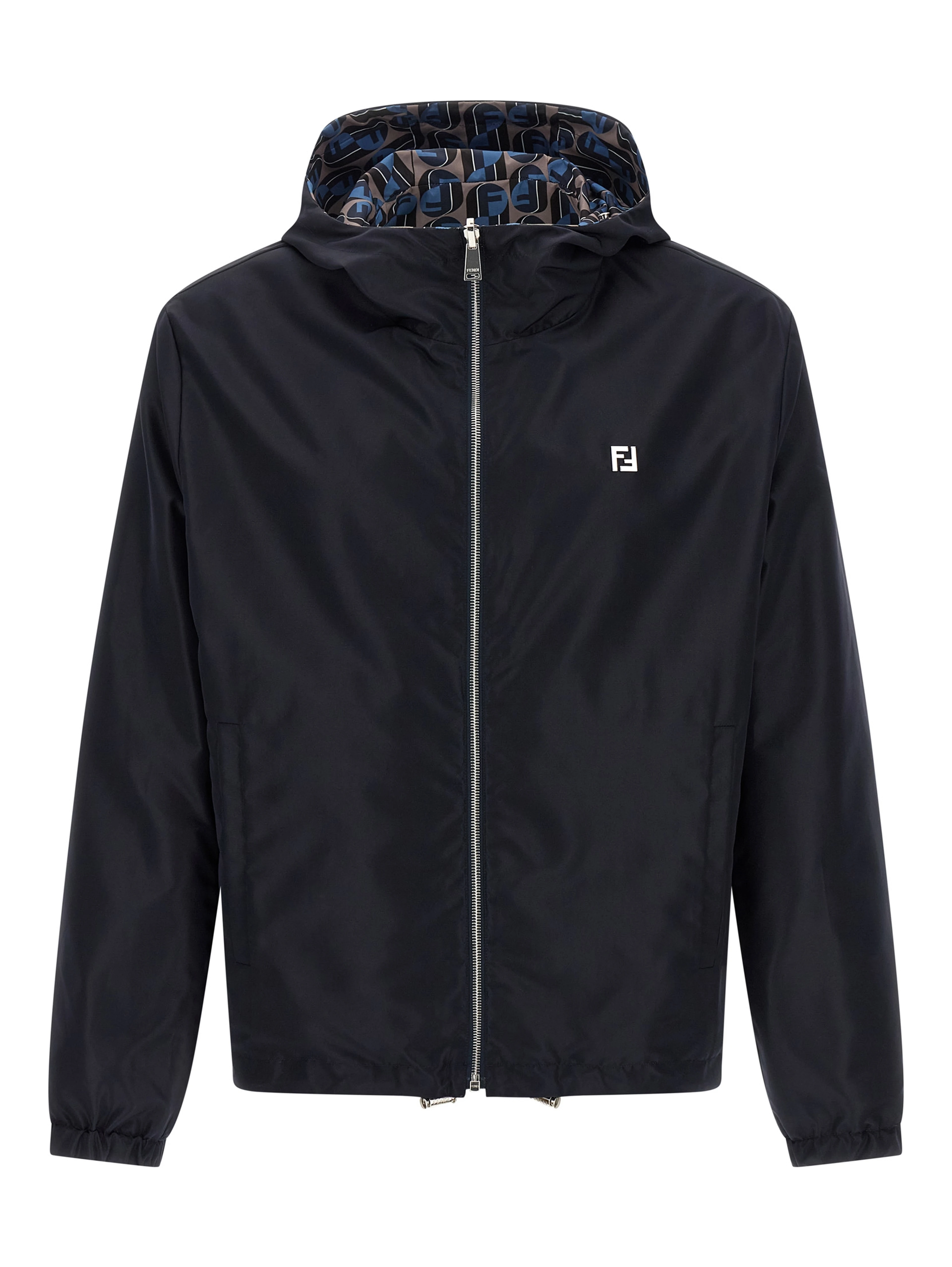 Blue Polyester Shell Jacket
