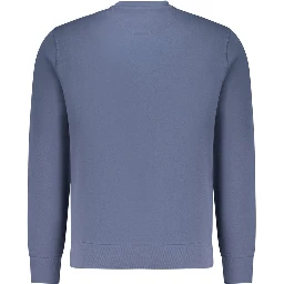 Blue Cotton Men Sweatshirt