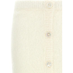White Other Fibres Midi Skirt